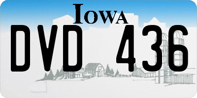 IA license plate DVD436