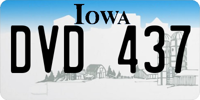 IA license plate DVD437