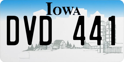 IA license plate DVD441