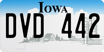 IA license plate DVD442