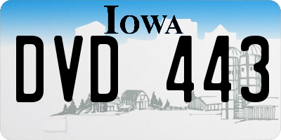 IA license plate DVD443
