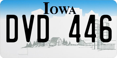IA license plate DVD446