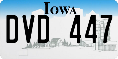 IA license plate DVD447