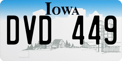 IA license plate DVD449