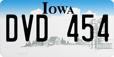 IA license plate DVD454