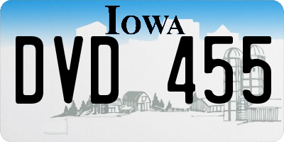 IA license plate DVD455