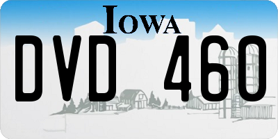 IA license plate DVD460