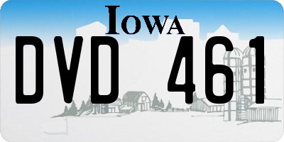 IA license plate DVD461