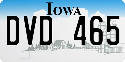 IA license plate DVD465