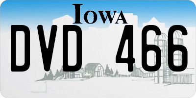 IA license plate DVD466