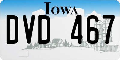 IA license plate DVD467