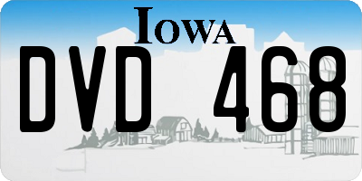 IA license plate DVD468