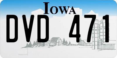 IA license plate DVD471