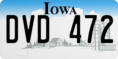 IA license plate DVD472