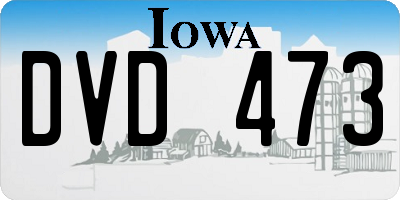 IA license plate DVD473