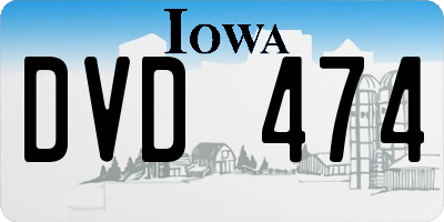 IA license plate DVD474