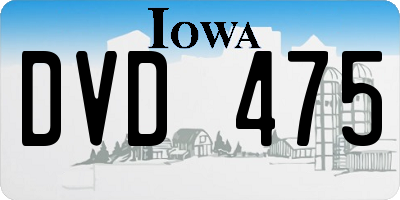IA license plate DVD475