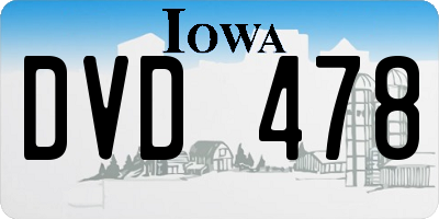 IA license plate DVD478
