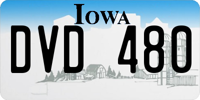 IA license plate DVD480