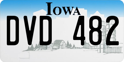 IA license plate DVD482