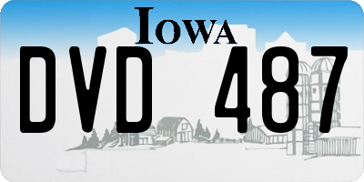 IA license plate DVD487