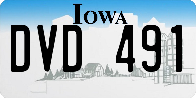 IA license plate DVD491