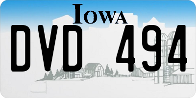 IA license plate DVD494