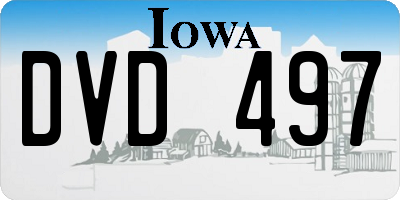 IA license plate DVD497