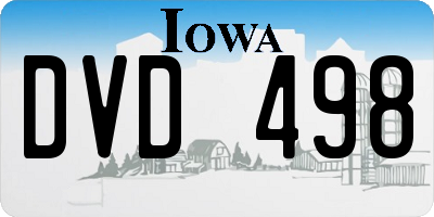 IA license plate DVD498