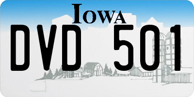 IA license plate DVD501