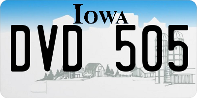 IA license plate DVD505