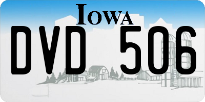 IA license plate DVD506
