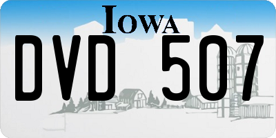 IA license plate DVD507