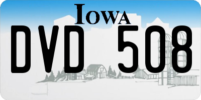 IA license plate DVD508