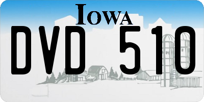 IA license plate DVD510