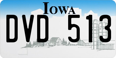 IA license plate DVD513