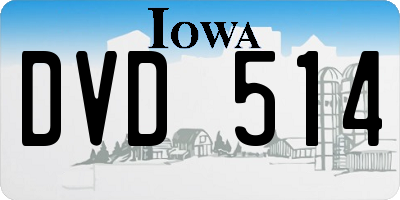 IA license plate DVD514