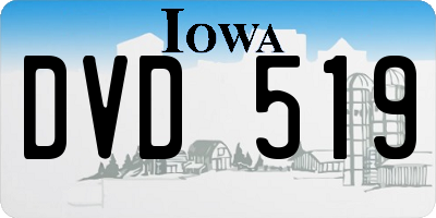 IA license plate DVD519