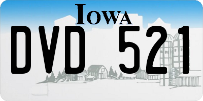 IA license plate DVD521