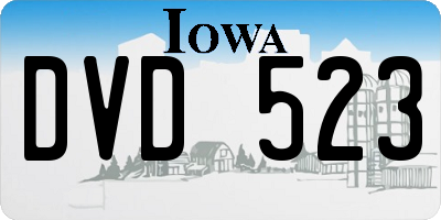 IA license plate DVD523