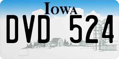 IA license plate DVD524