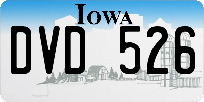 IA license plate DVD526