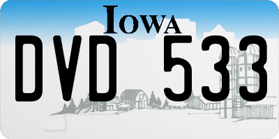 IA license plate DVD533