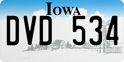 IA license plate DVD534