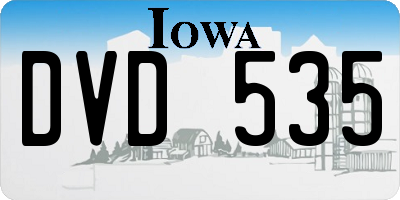 IA license plate DVD535