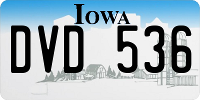 IA license plate DVD536