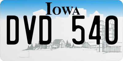 IA license plate DVD540