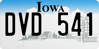 IA license plate DVD541