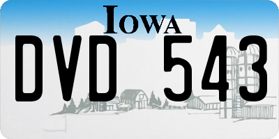 IA license plate DVD543