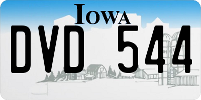 IA license plate DVD544